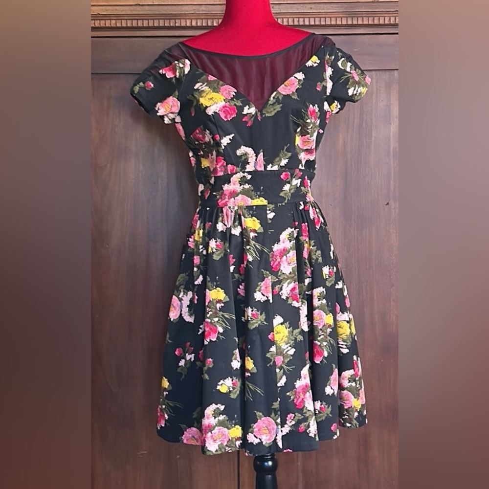 Trashy Diva Floral Sheer Inset Party Dress 10